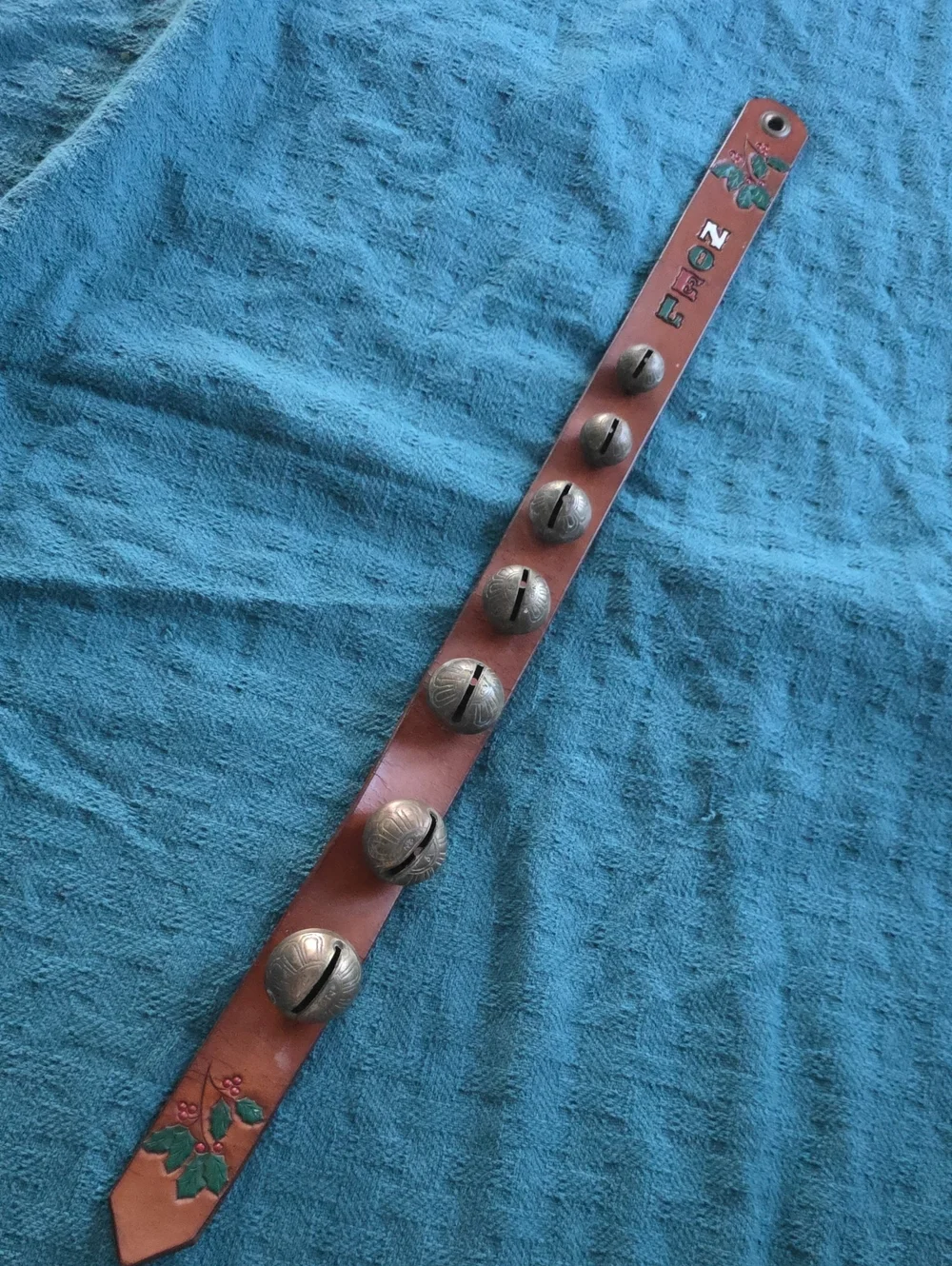Brown Leather Wrist Strap with Decorative Conchos - Brown